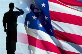 Veterans Saluting the American Flag