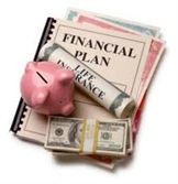 A financial plan with a piggy bank