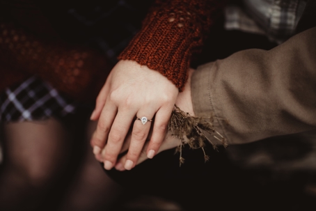 engaged couples hands